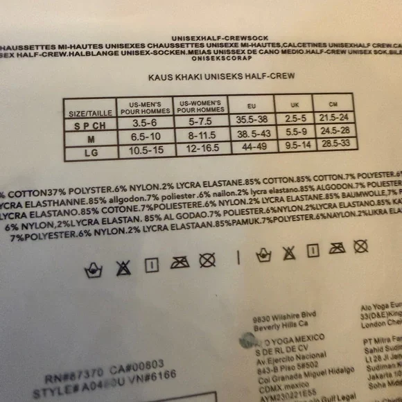 Alo Crew Socks Light Blue and Gray - Size L NWT - Picture 3 of 4